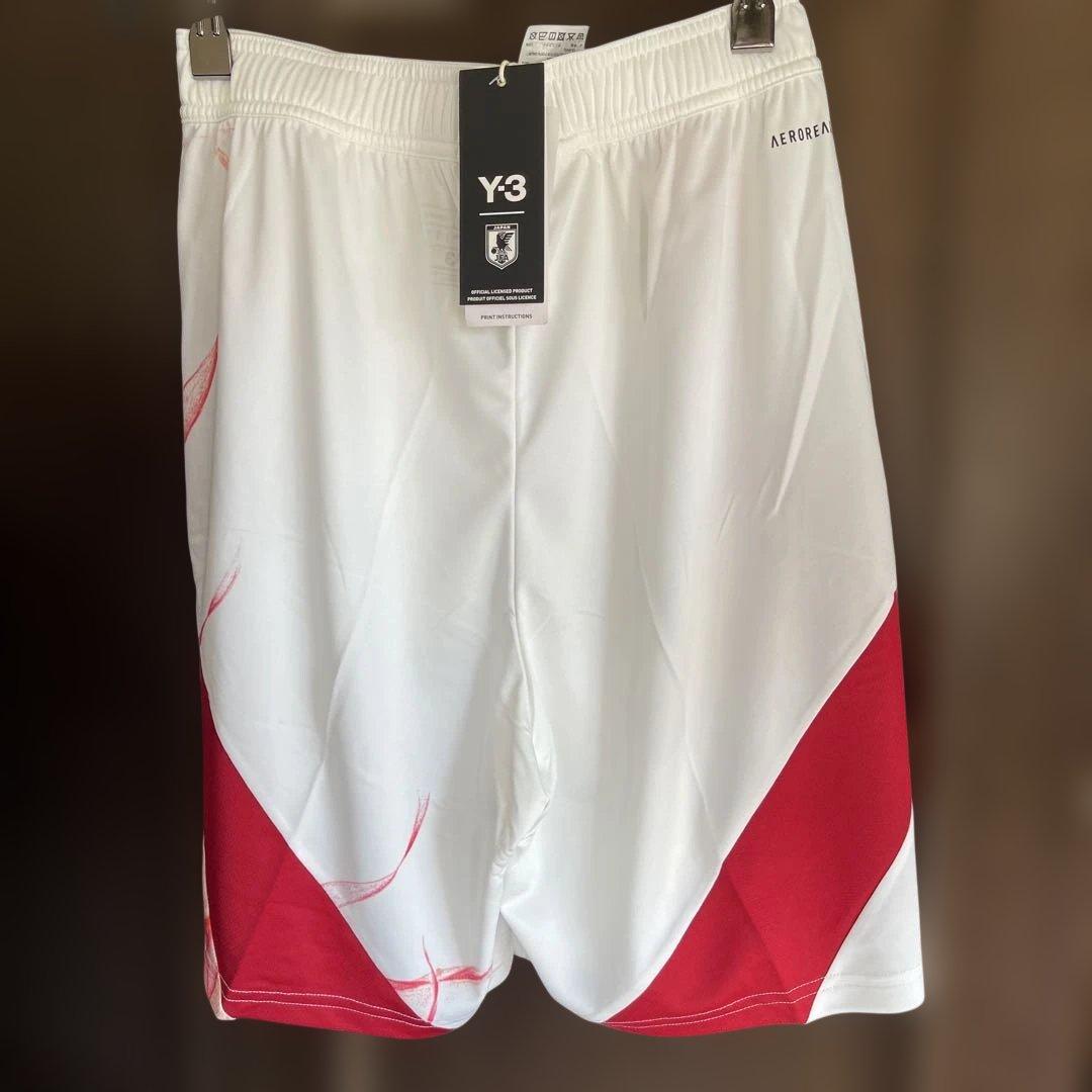 新品タグ付き　Y-3 ハーフパンツ ホワイト/レッド