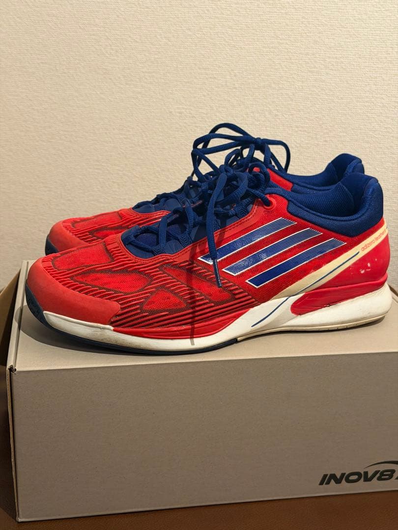 美品adidas adizero featherII アディダス テニスシューズ