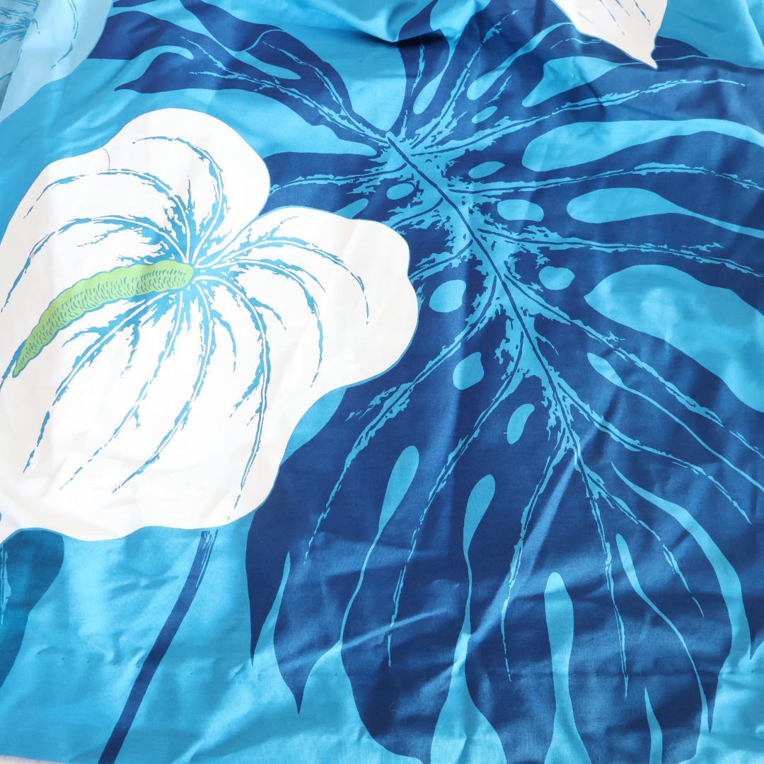【美品 ハワイ製フラダンス用衣装】ブルー×水色 yens ワンピースドレス 青