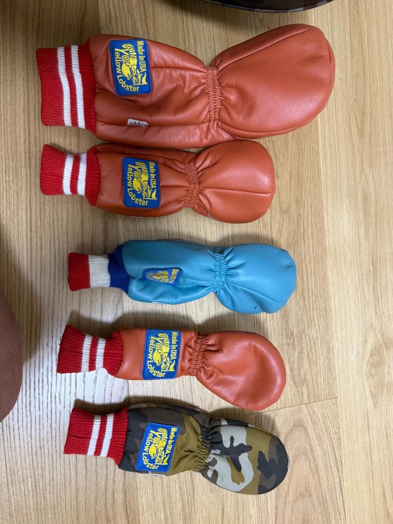 イエローロブスター キャディバッグ【中古品】ヘッドカバー5個付