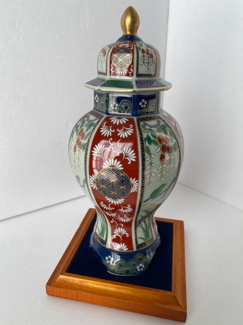 新品同様◆未峰窯 古伊万里 色絵金彩 金襴手様式 沈降壺 將軍壺 沈香壺