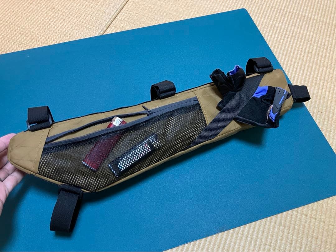 ハンドメイドフレームバッグ　x-pac コヨーテブラウン46.5cm