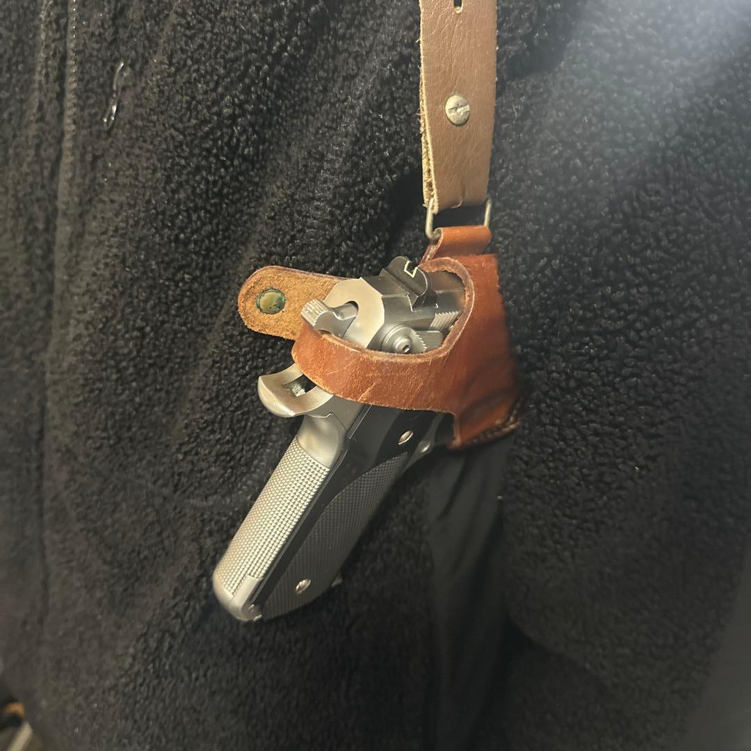 S＆W M645 専用 革製ショルダーホルスター　レザー