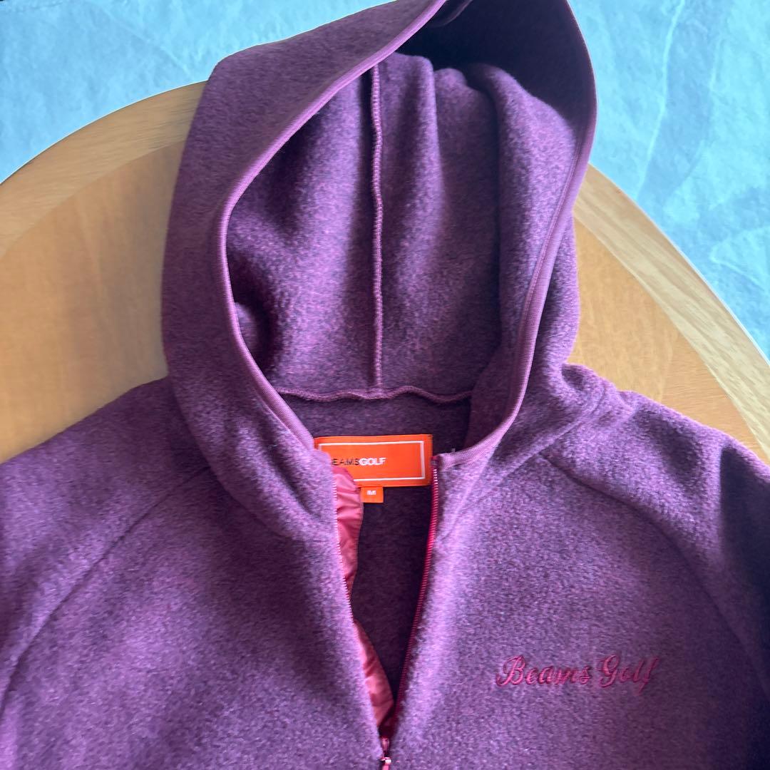BEAMS GOLF フリースフードセーター M 紫