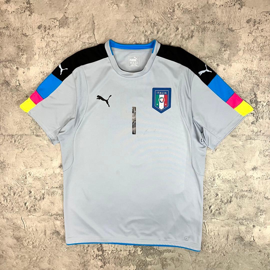 PUMA サッカーイタリア代表 ブッフォン #1 GKシャツ 古着 水色 XL