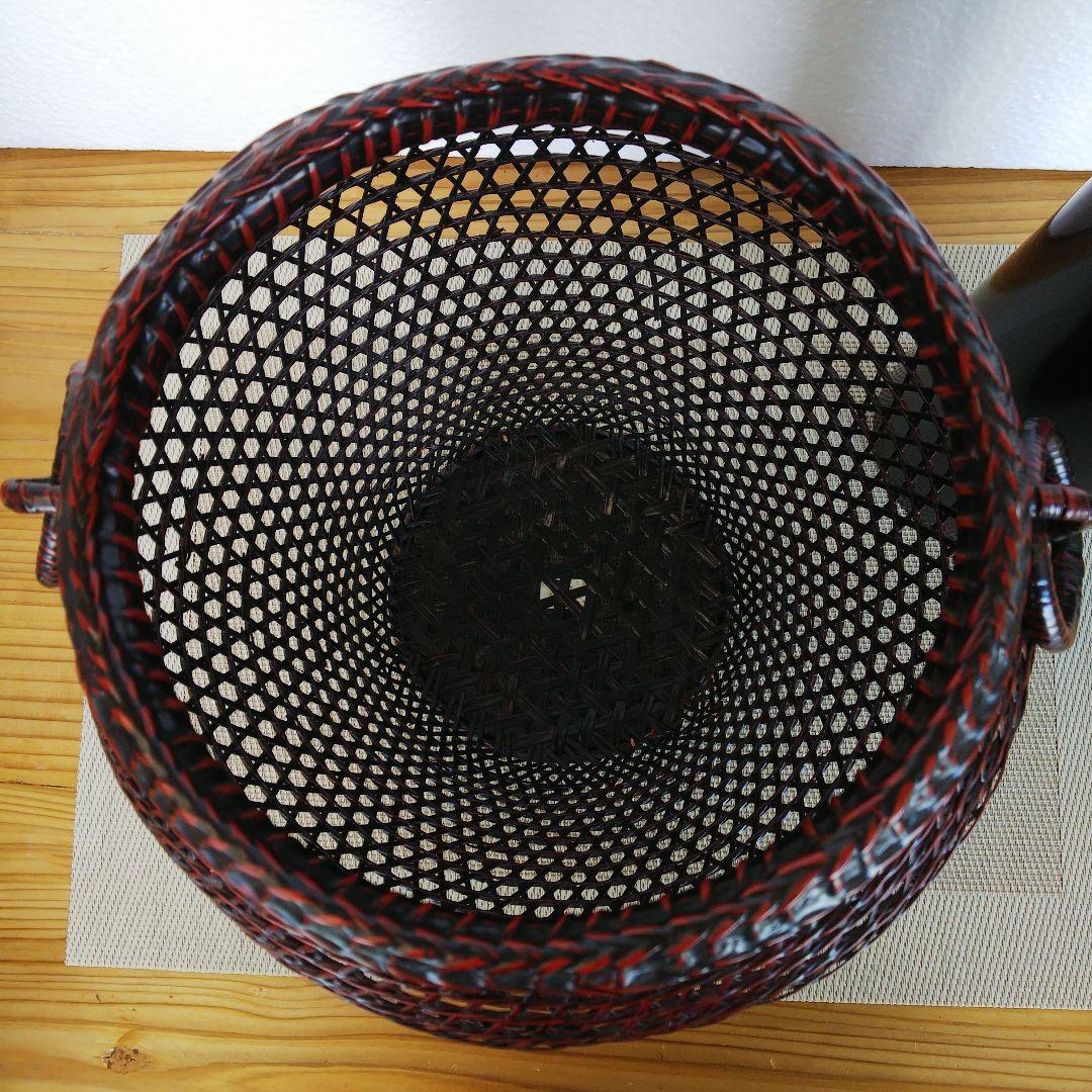 ★ 未使用品 花器耳付スカシ大 ② / 九籃の籃胎漆器 久留米  高さ約23㎝