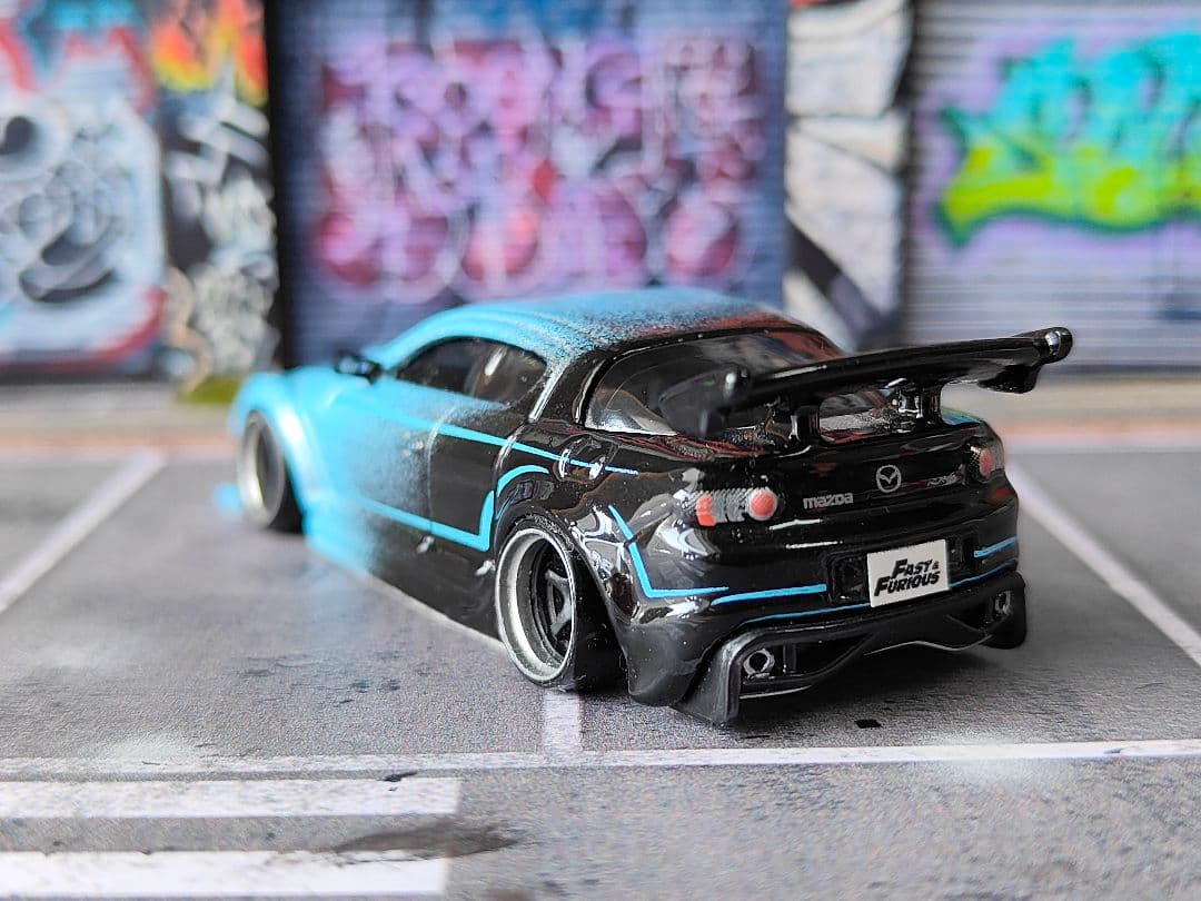 ホットウィールカスタム RX8 ワイスピ☆自作アルミリム☆深リム☆トミカ改造