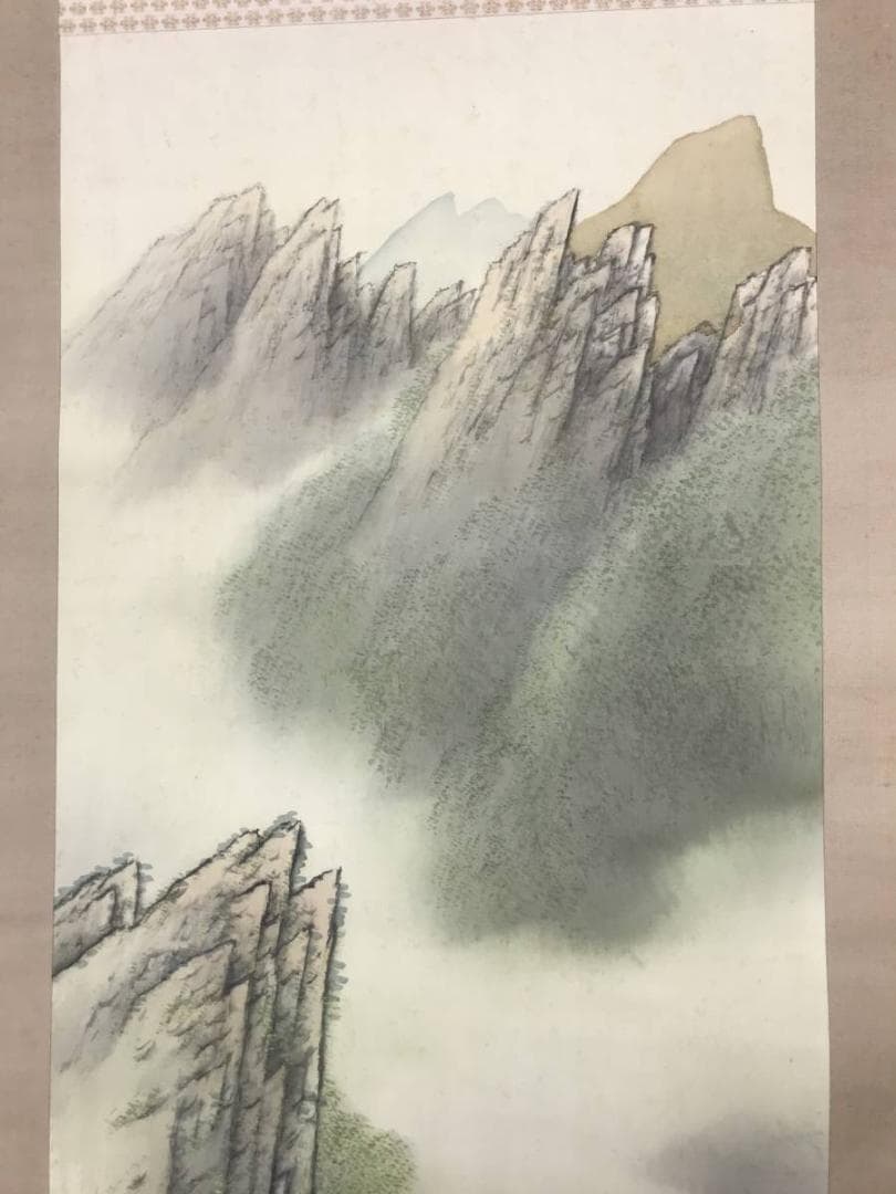 【真作】平井楳仙/渓谷雨後図/春山渓谷/山水図/掛軸/名家伝来/AB-921