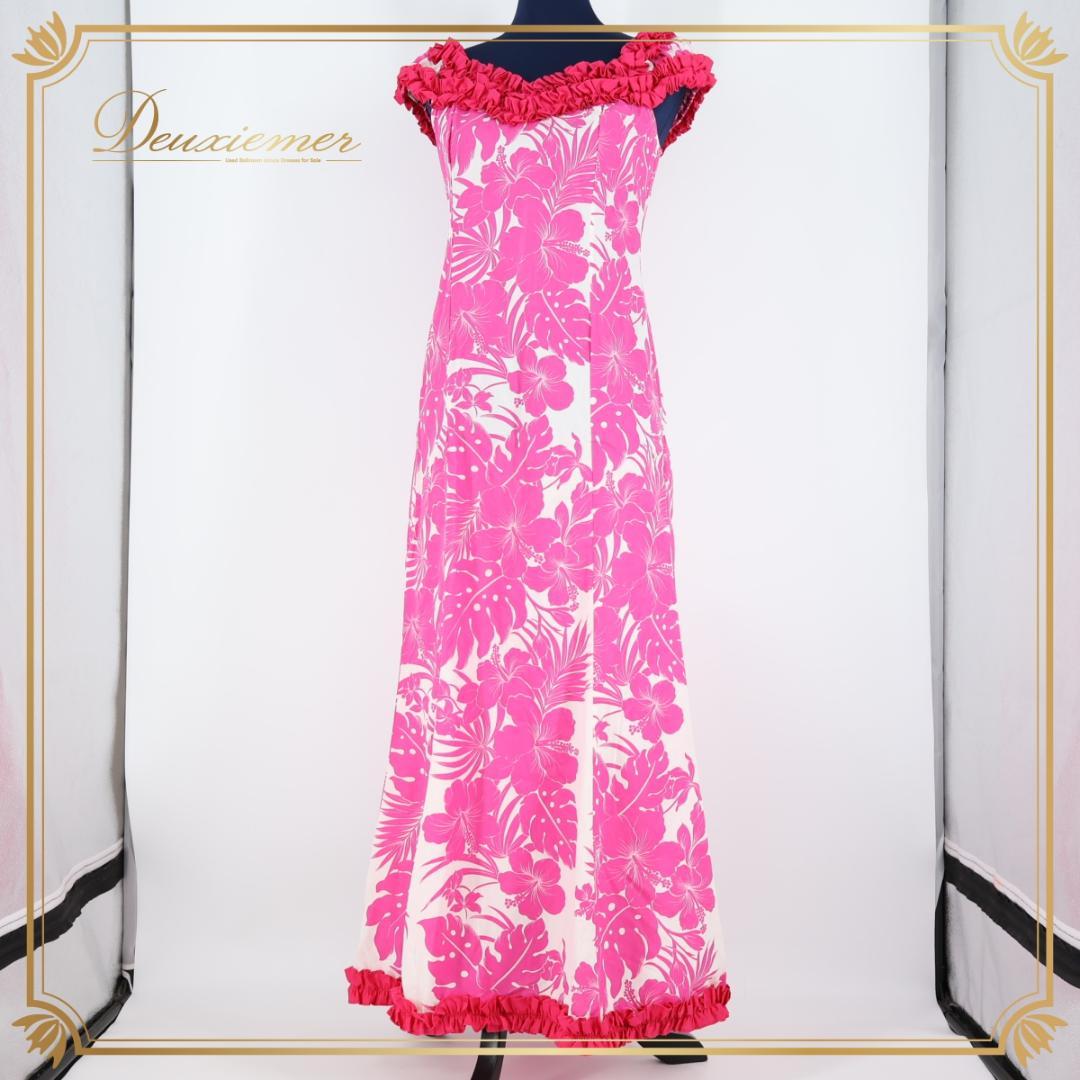 【美品 ハワイ製 フラダンス衣装】ピンク  Creations ドレス