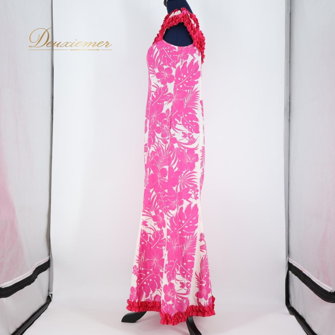 【美品 ハワイ製 フラダンス衣装】ピンク  Creations ドレス