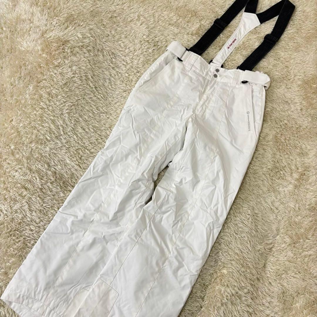 美品　デサント　エーセブン　スキーウェア　スノボ　ウェア　防寒　青　白　ファー付