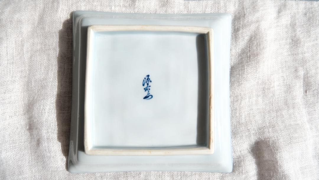 有田焼・古伊万里/舘林源右衛門・皿3枚/染錦青彩菊絵/中古