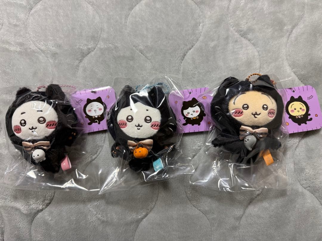 ちいかわ　黒猫のマスコット3種コンプリートセット