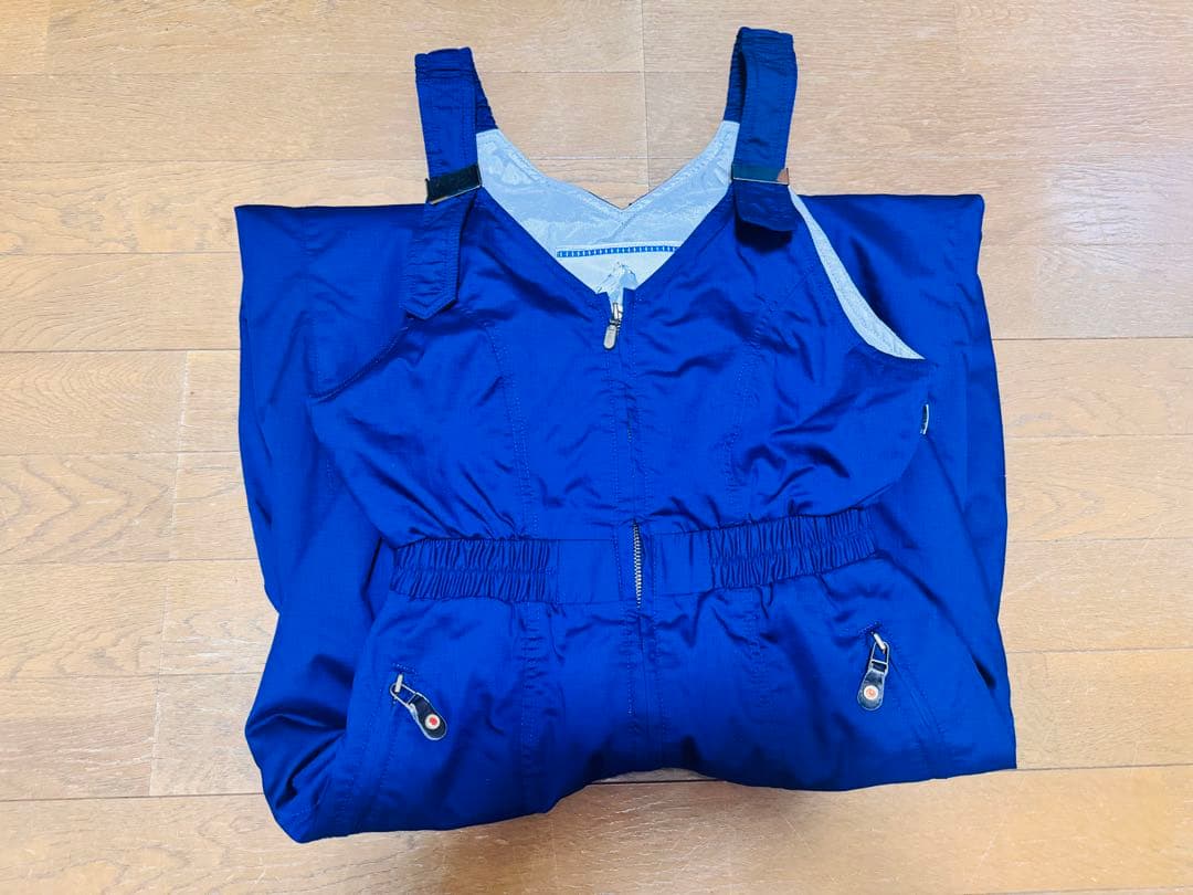 elbe スキーウェア上下 L 青 クリーニング済 美品 レトロ