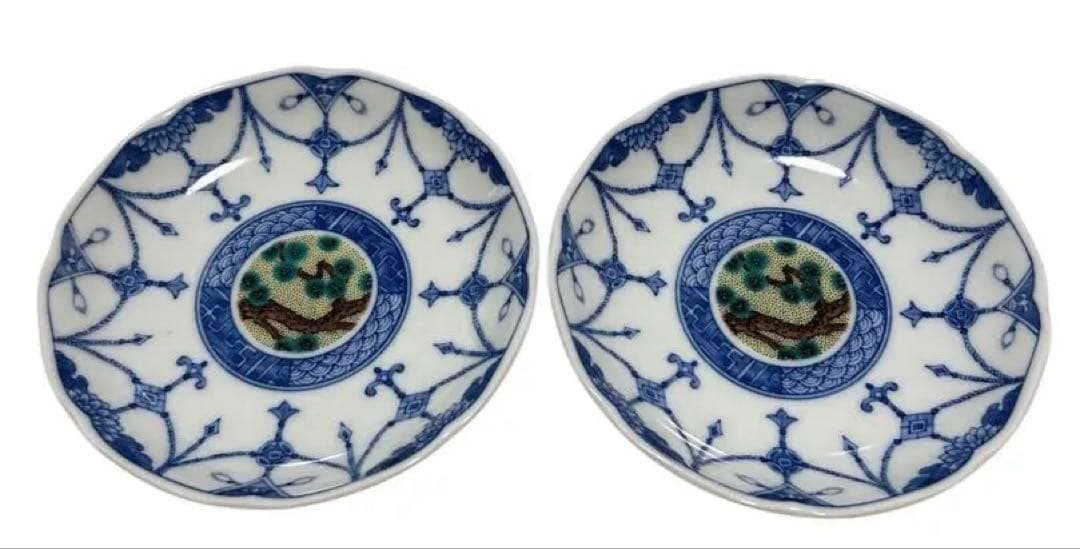 【新品・未使用】九谷焼　九谷白雅　絵変わり　小皿　浅鉢　10枚セット