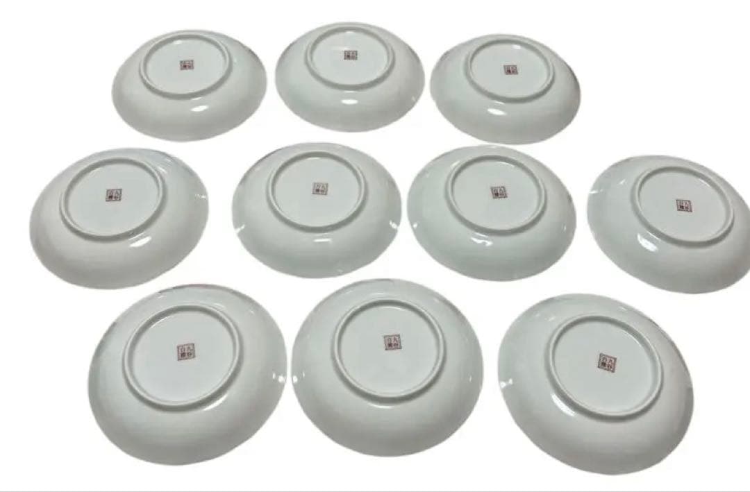 【新品・未使用】九谷焼　九谷白雅　絵変わり　小皿　浅鉢　10枚セット