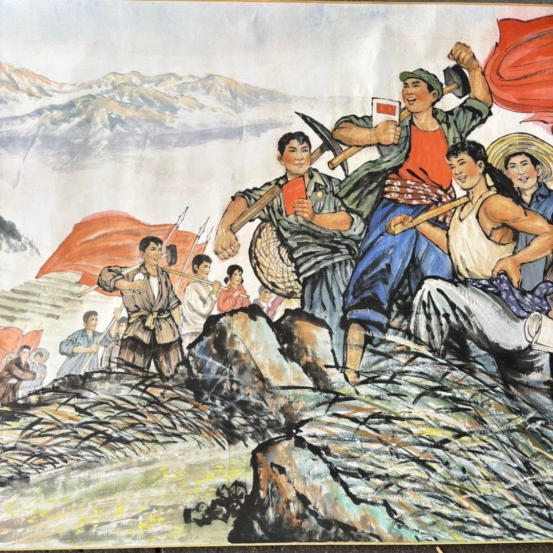 近代人物画 長巻 掛軸 約326cm