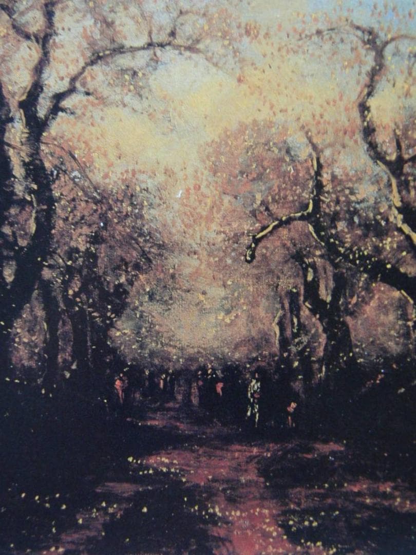 小山正太郎、【仙台の桜】、希少画集画より、状態良好、新品高級額装付