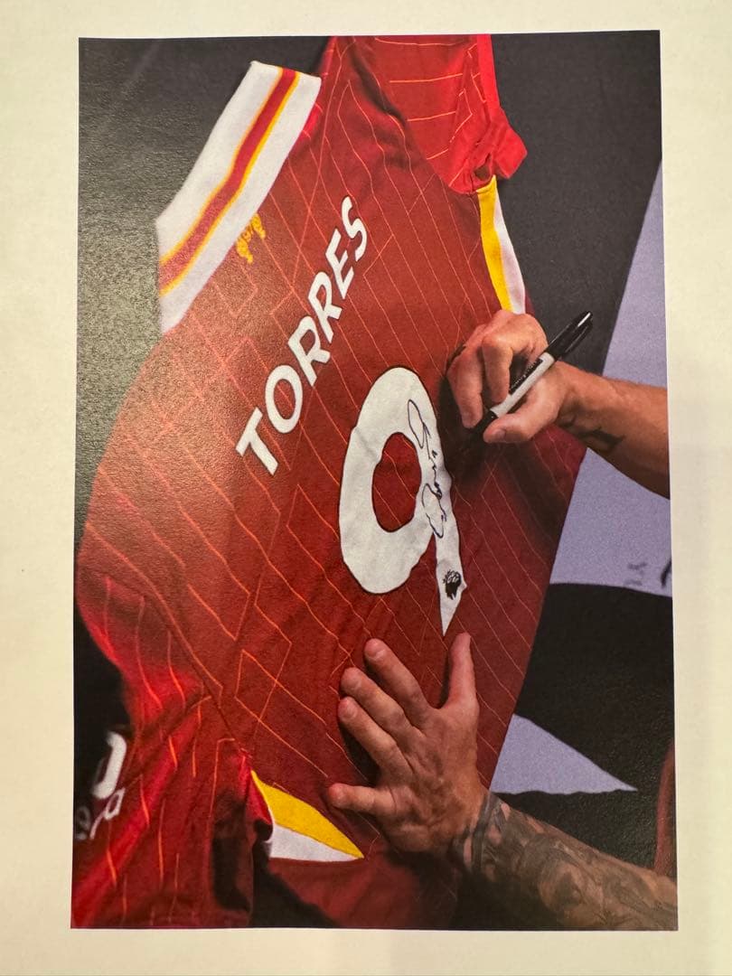 【本人サイン写真有り】フェルナンド・トーレス 直筆サイン入 LFC 24/25