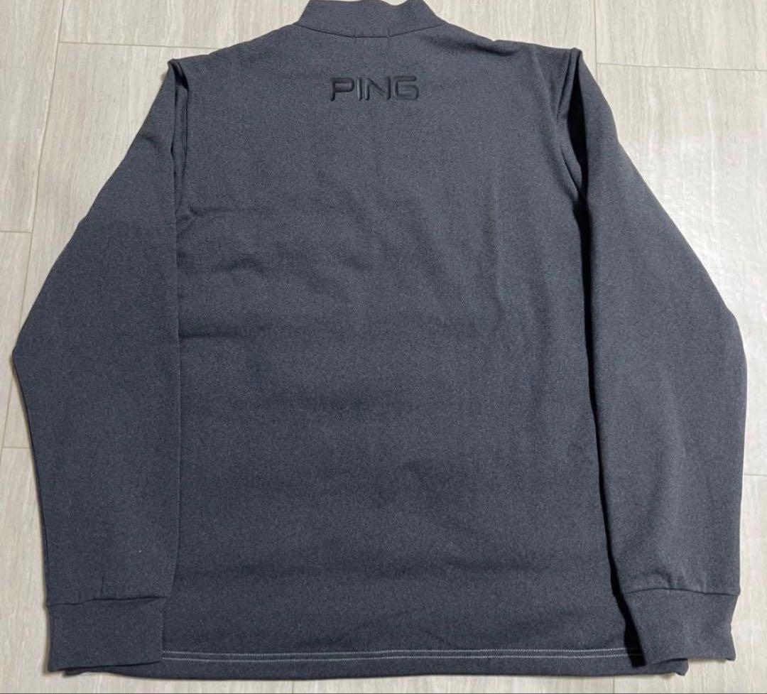 【新品・タグ付き】PING ハーフジップゴルフウェア　ブラック×グレー　Lサイズ
