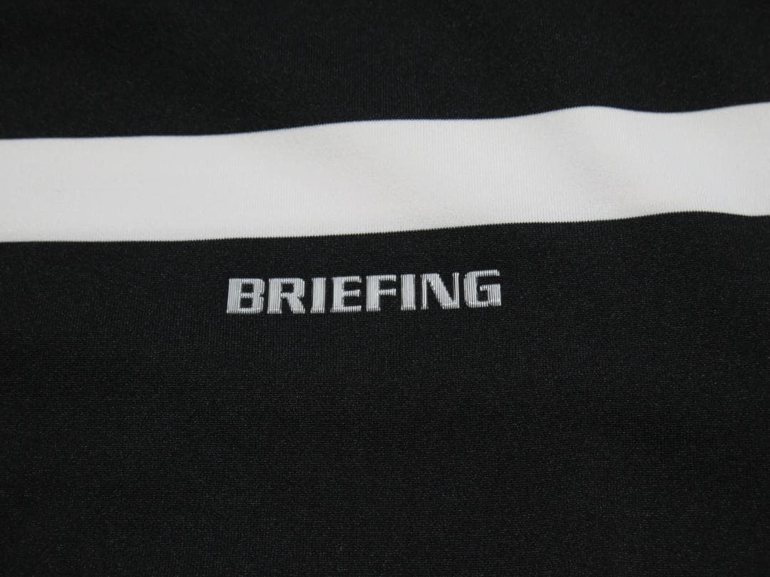 ⓂBRIEFING GOLF パネルストライプ RFハイネック半袖シャツブラック