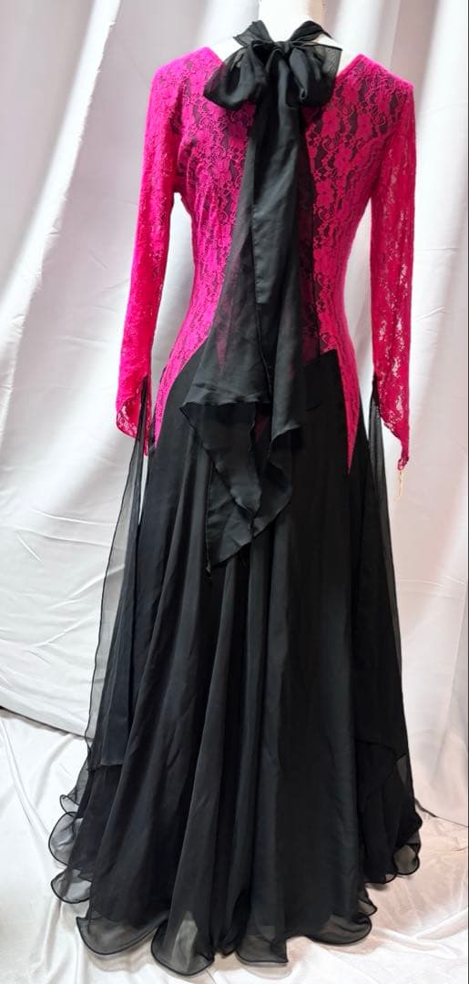 社交ダンス　ワンピースドレス prima boutique ピンク 黒　M〜L