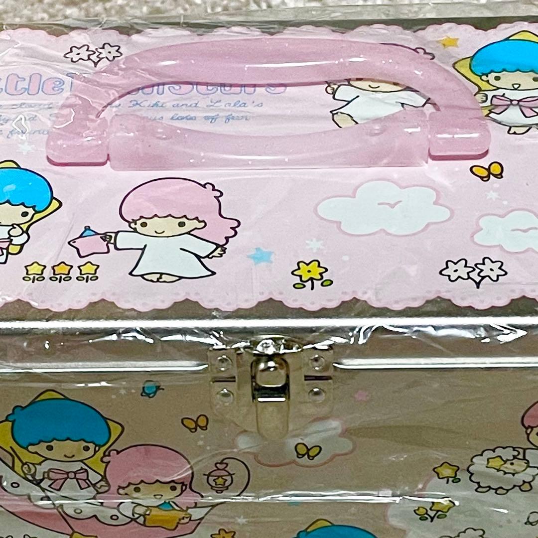 【未開封】リトルツインスターズ　キキララ　トランク型 取っ手付き缶　ケース　缶