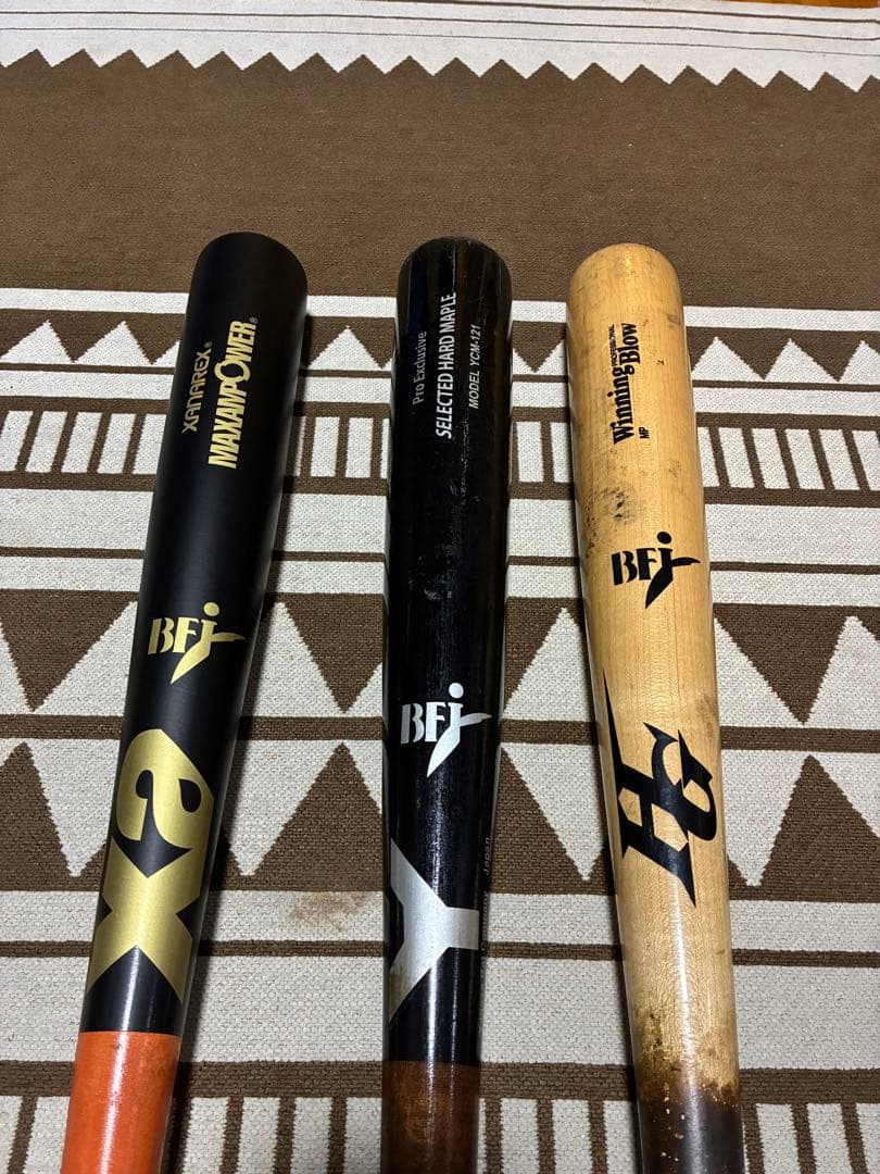 硬式野球BFJバット 3本セット　ヤナセ　ハイゴールド　ザナックス