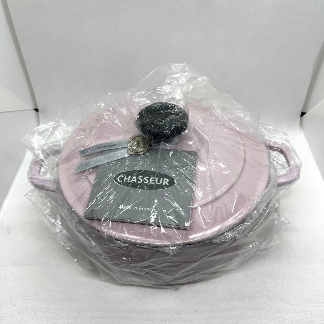 シャスール　ラウンドキャセロール　20cm ピンク　未使用