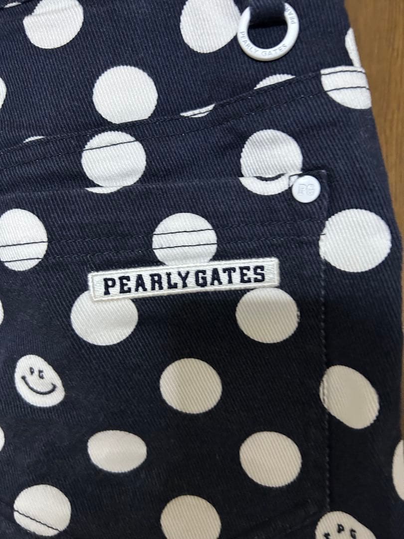 PEARLY GATES ドット柄スカート ネイビー