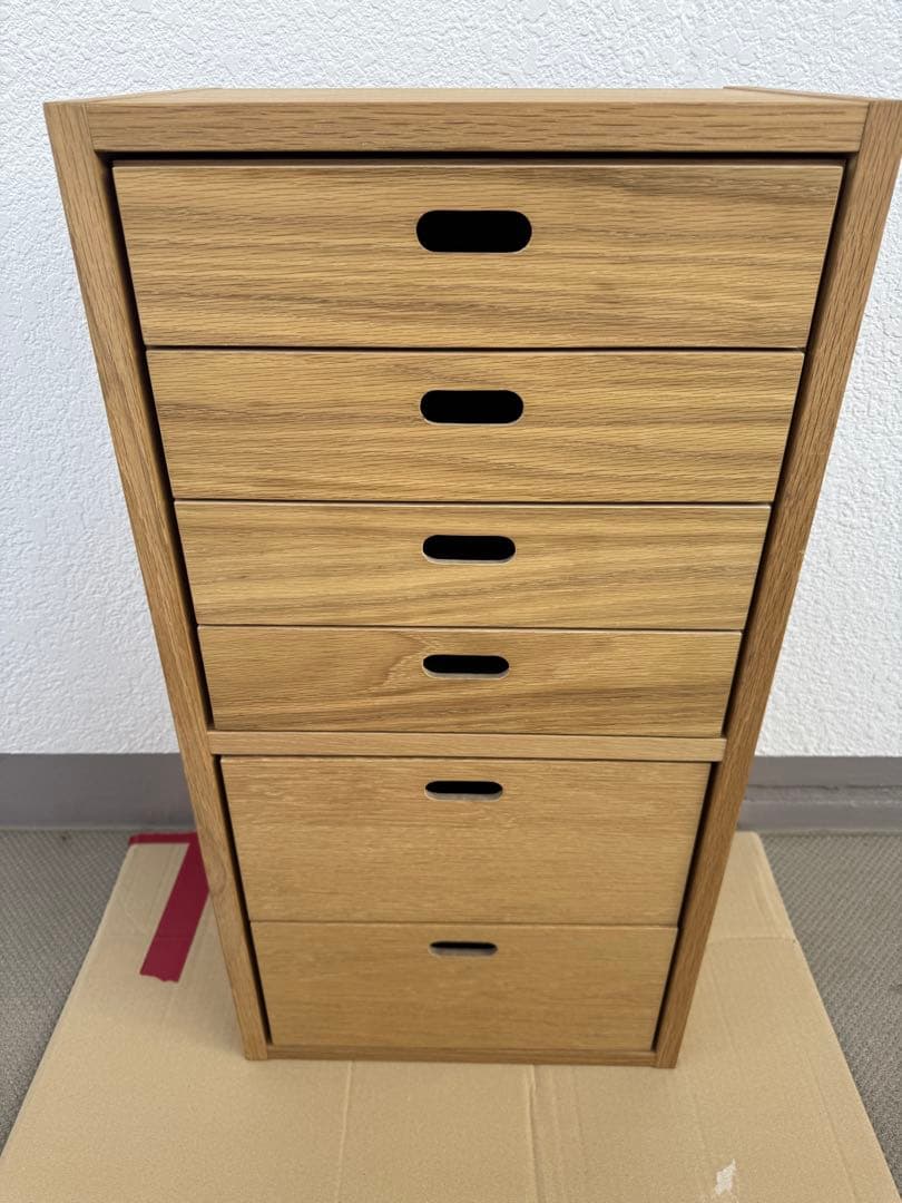 3点セット 無印良品 スタッキングシェルフ 引出し チェスト 4段/2段オーク材