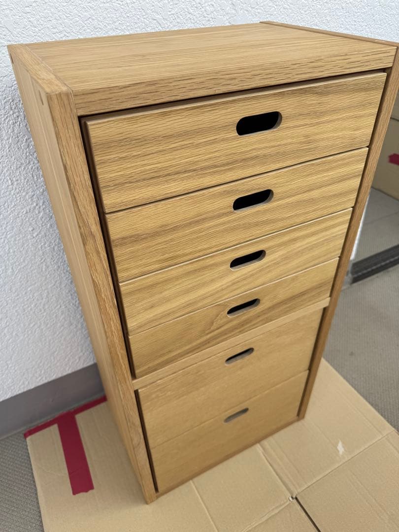 3点セット 無印良品 スタッキングシェルフ 引出し チェスト 4段/2段オーク材