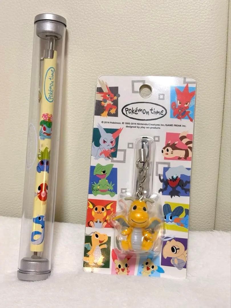 【希少】カイリュー ポケモンタイム ストラップ　ボールペン　セット