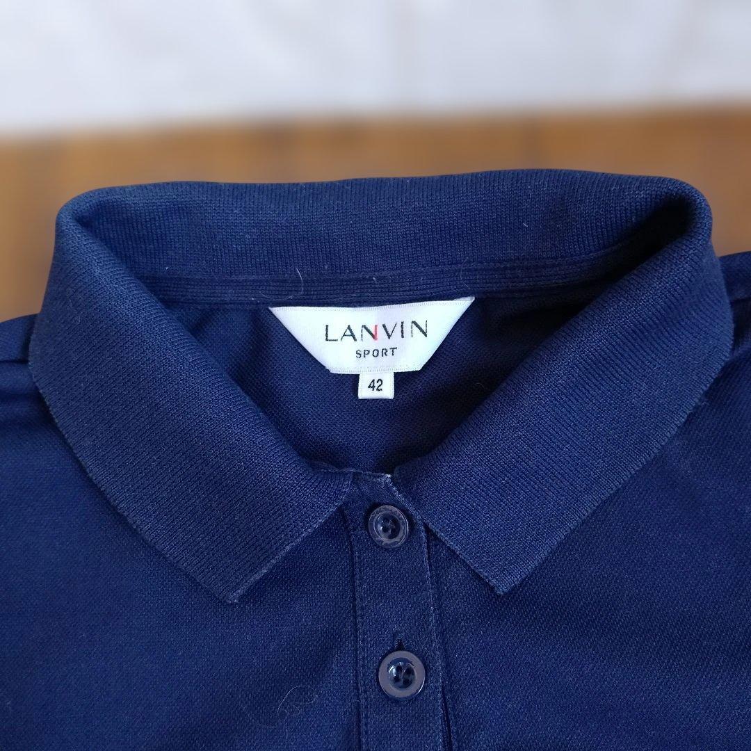 LANVIN SPORT 長袖ポロシャツ レディースサイズ　LL（42）紺