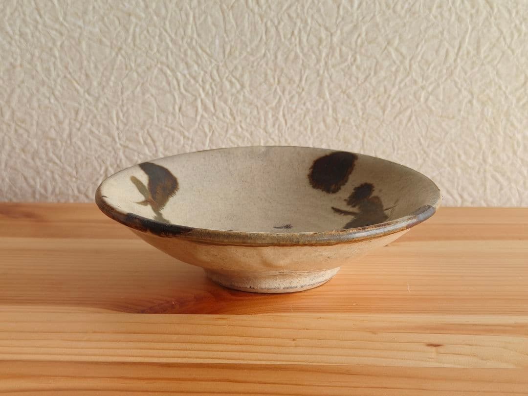 鈴木照雄 栗駒陣ヶ森窯 鉄絵五寸皿　民藝