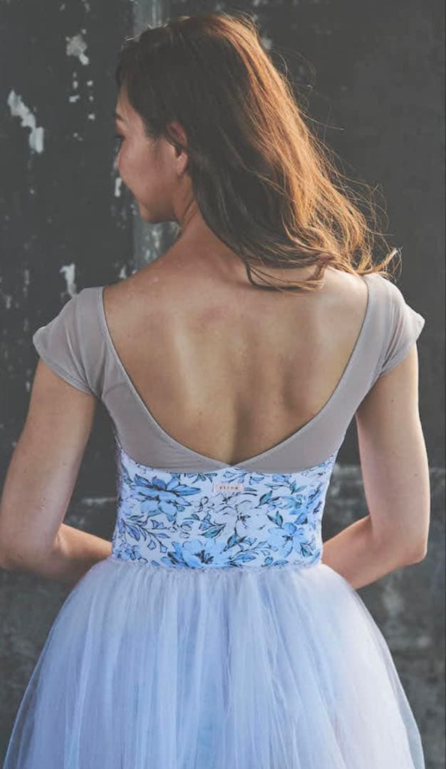 Stina レオタード type H / light blue flower