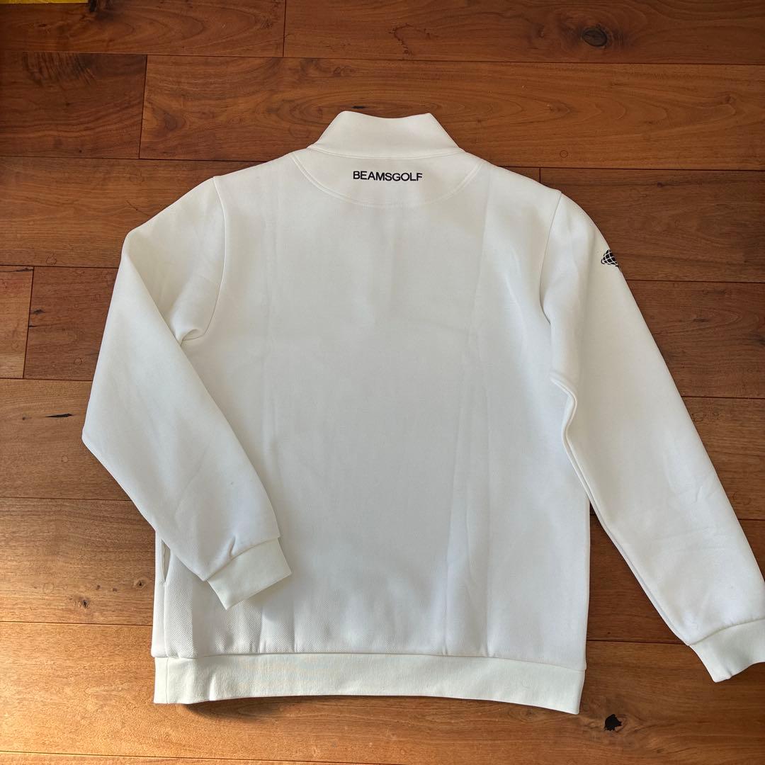 美品　BEAMS GOLF ハーフジップ セーター ホワイトLサイズ