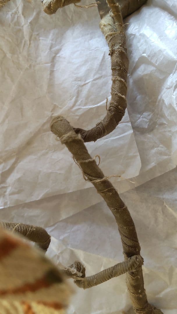 古布 カラスウリ 烏瓜 飾り ハンドメイド パッチワーク 縮緬 襤褸 骨董