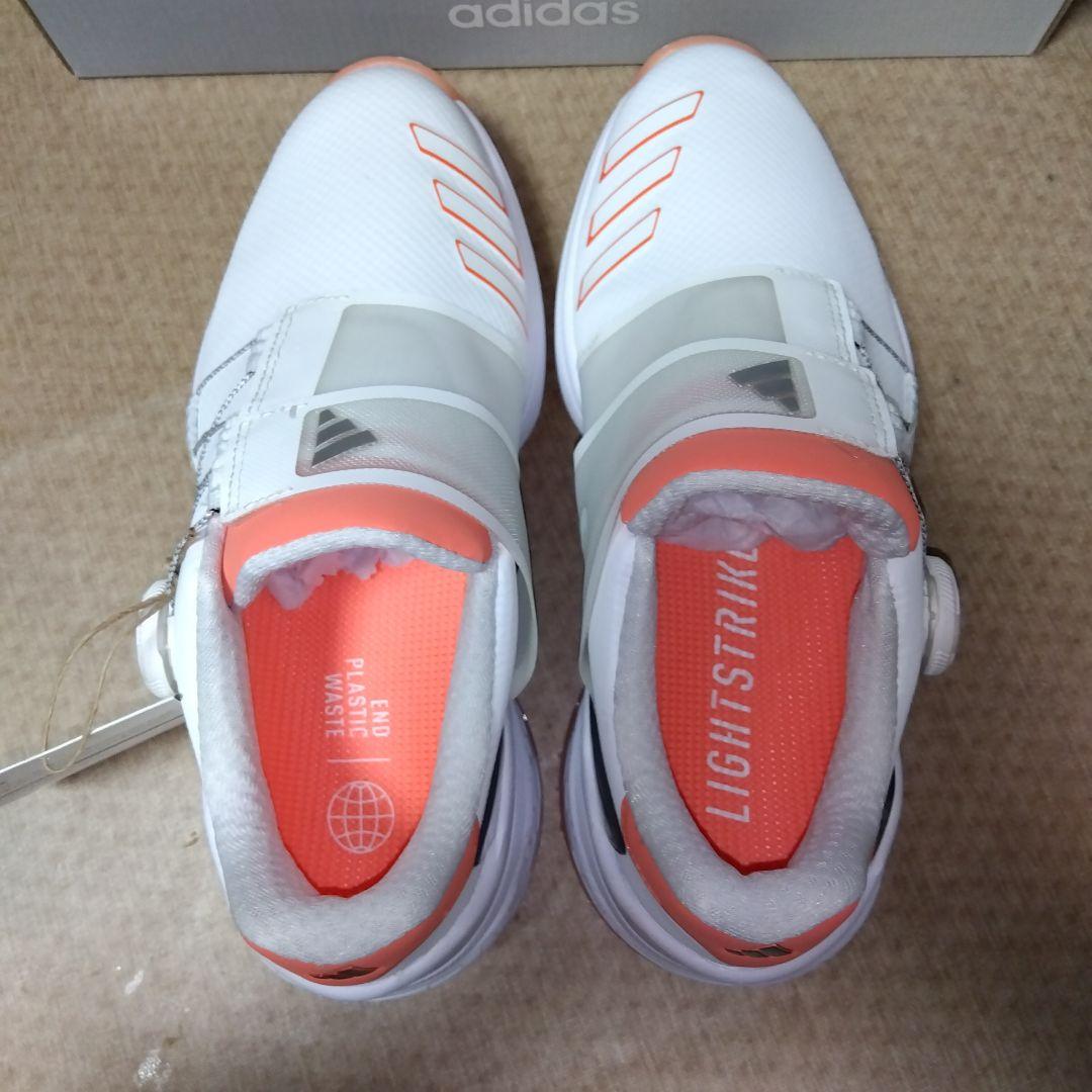 adidas BOAゴルフシューズ 【２３㌢】ホワイト/オレンジ 新品未使用