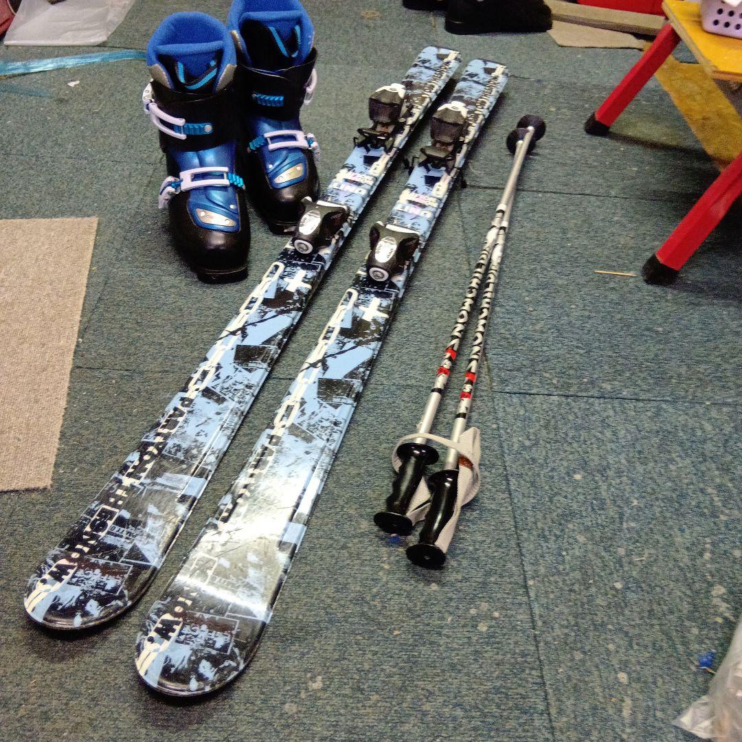 メンテナス済 140cmジュニア 靴25cm ストック付