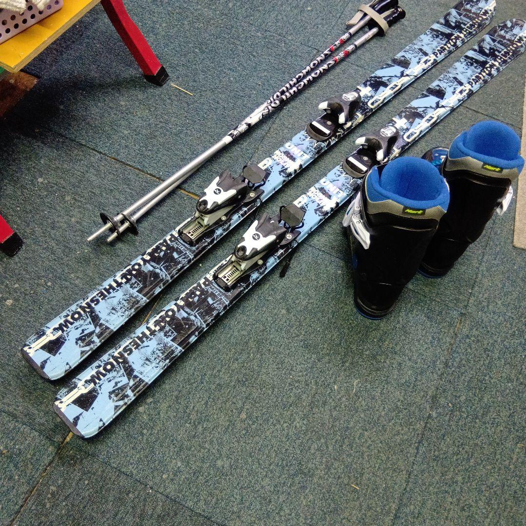 メンテナス済 140cmジュニア 靴25cm ストック付