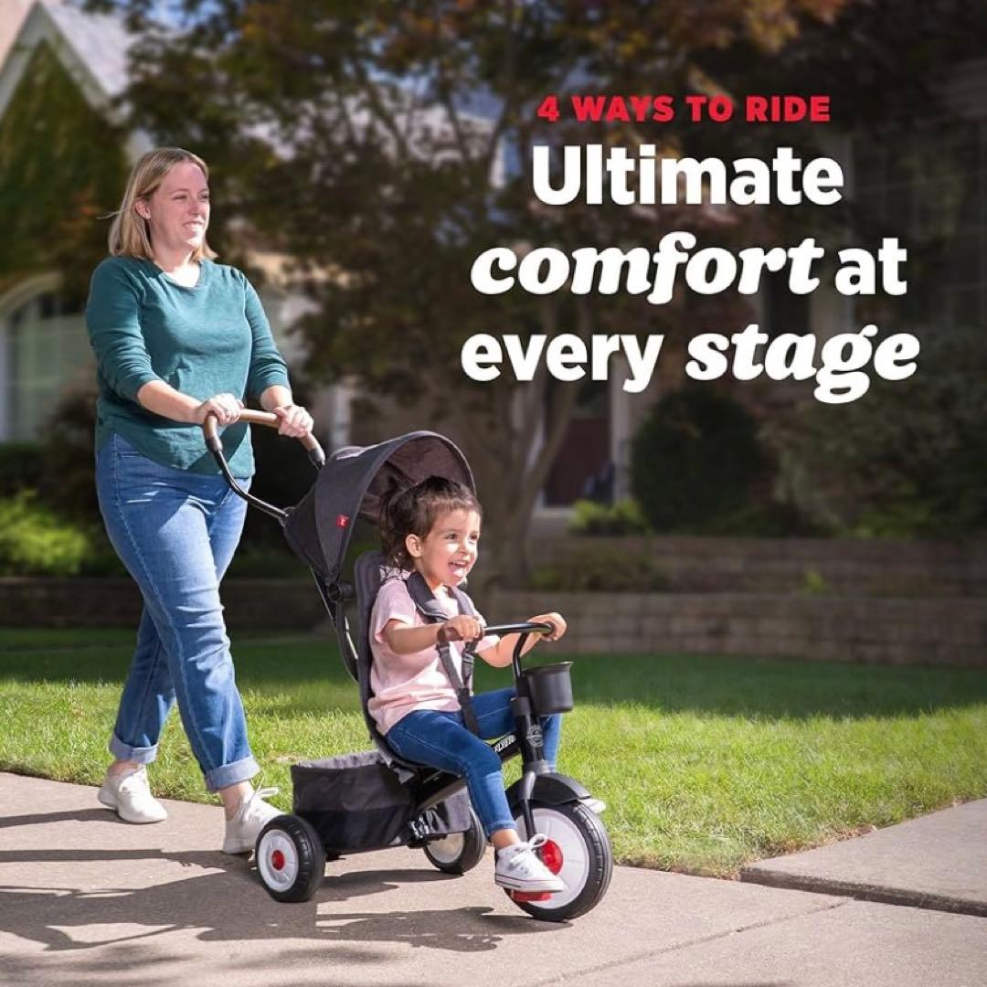 Radio Flyer 1~5歳用ブラックベビートライク、プレミアムベビー三輪車