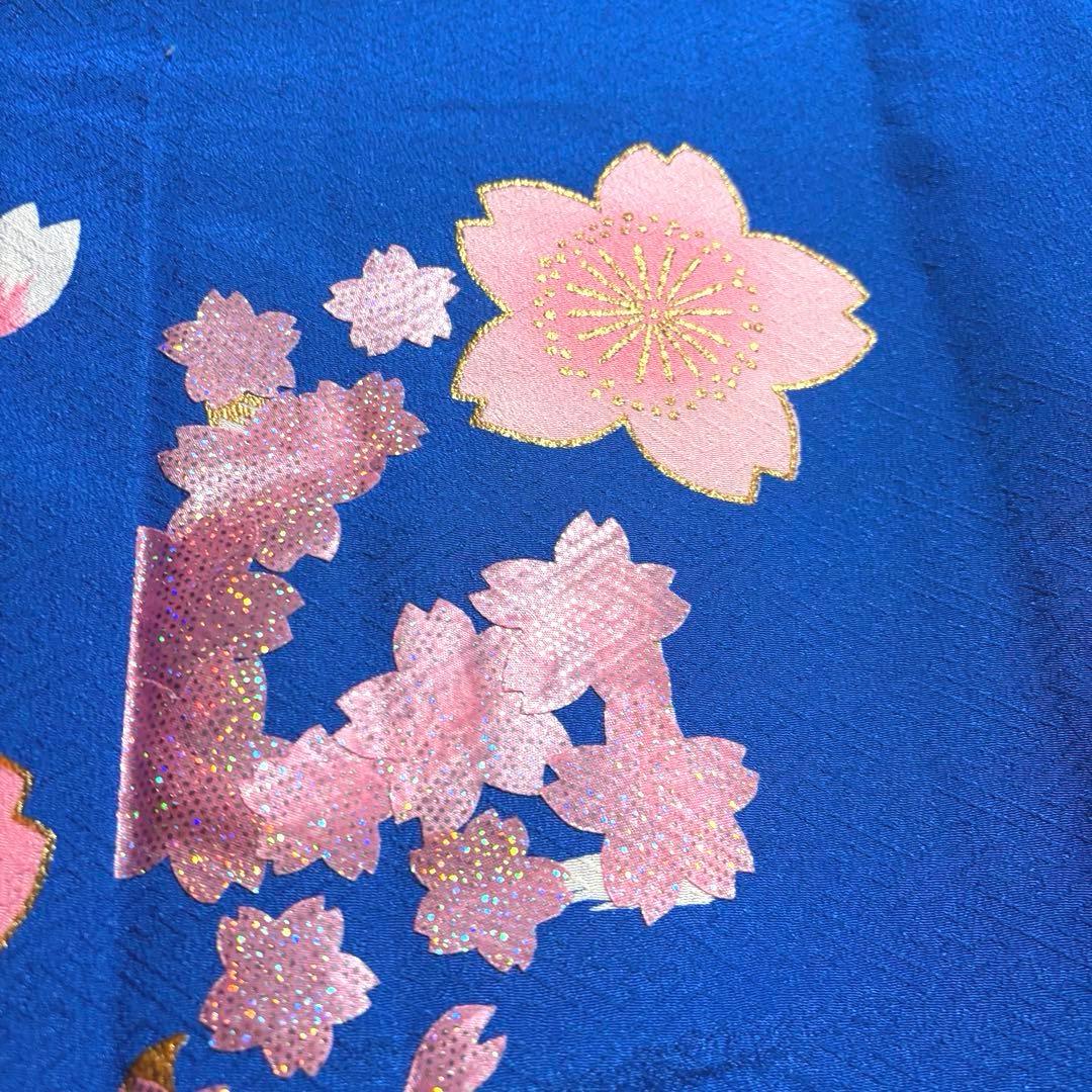 【舞台衣装】 。桜のような花模様 金彩・ラメ入り 単衣 バチ衿 身丈約158cm