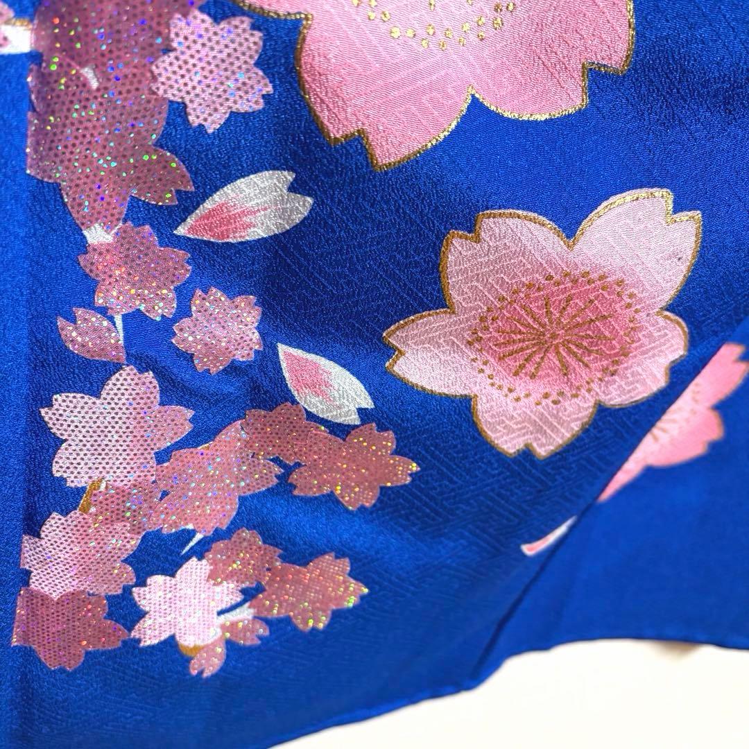 【舞台衣装】 。桜のような花模様 金彩・ラメ入り 単衣 バチ衿 身丈約158cm