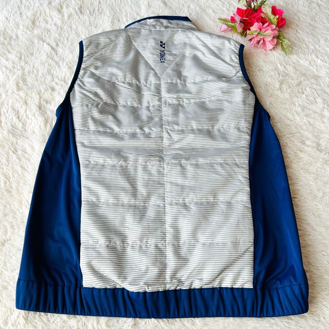 YONEX ヨネックス 中綿ベスト ロゴ刺繍 ネイビーグレー ヒートカプセル