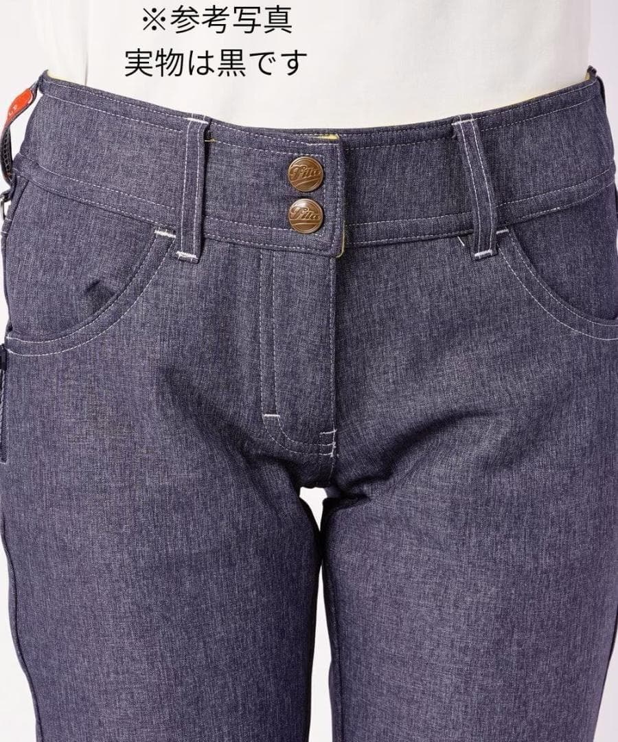 大きいサイズ 5L フィラゴルフ　防風デニム調ストレッチ ロングパンツ ブラック
