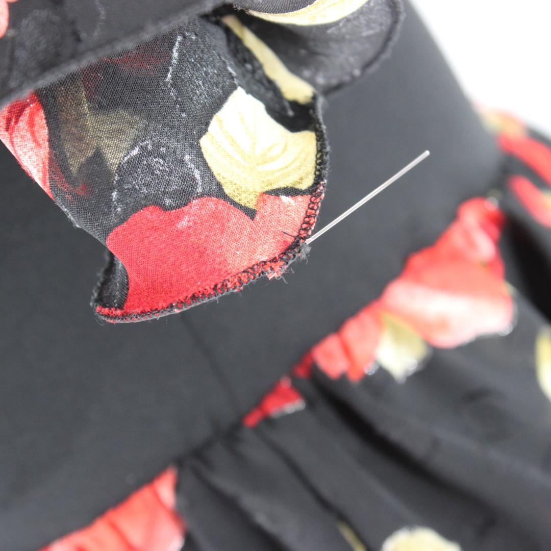 【美品 社交ダンス衣装】ワンピースドレス prima boutique 黒 赤