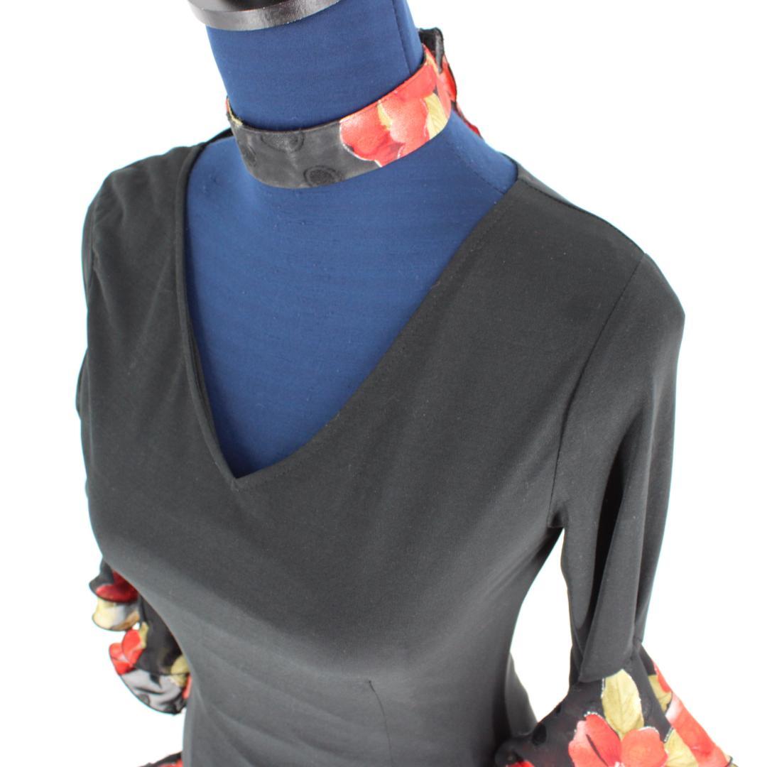 【美品 社交ダンス衣装】ワンピースドレス prima boutique 黒 赤