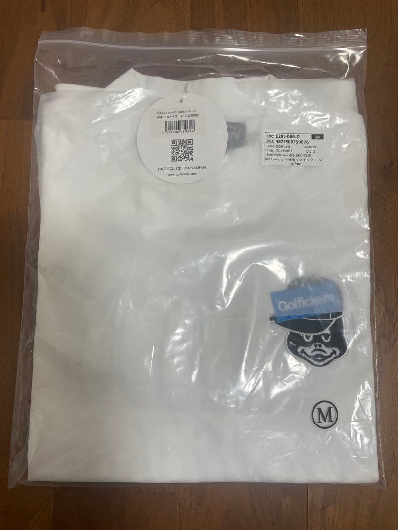 新品・未使用！！　Golfickers 半袖モックネック ホワイトMサイズ
