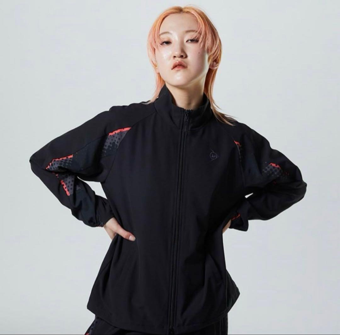 DUNLOP ジャージ上下セット黒 レディースL
